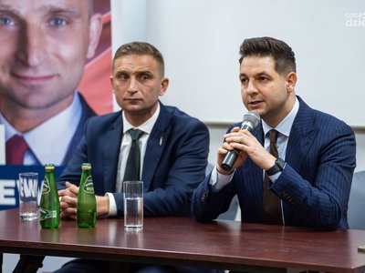 Patryk Jaki i Robert Bąkiewicz spotkali się z radomianami