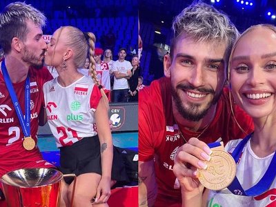 Sylwia Gaczorek OBCAŁOWUJE Tomasza Fornala po zdobyciu złota na Mistrzostwach Europy w siatkówce! (FOTO)