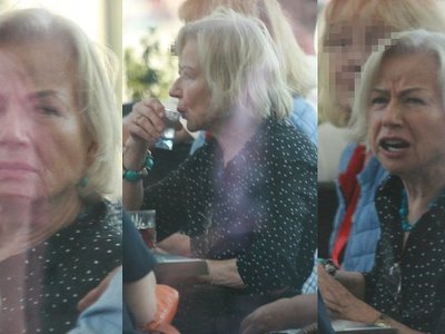 Dawno niewidziana Bożena Dykiel odpręża się nad morzem bez cyber-gogli, za to z KIELISZKIEM DO WÓDKI w dłoni (ZDJĘCIA)