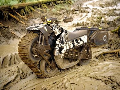 Gąsienicowy motocykl. Oruga Unitrack ma pokonać każdy teren, również bagno