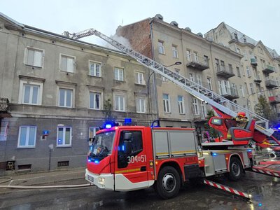 Pożar przy Miedzianej / fot. Tomasz Zieliński, TVP3 Warszawa