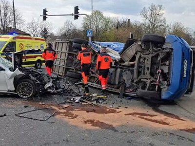 Do wypadku doszło w podwarszawskich Markach / fot. Tomasz Zieliński, TVP3 Warszawa