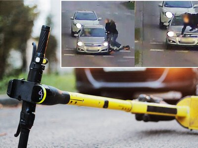 Dwie nastolatki na jednej hulajnodze wjechały w auto