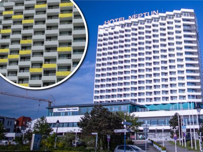 Słynny komunistyczny hotel błyszczy złotem. 55 balkonów zmieniło wygląd kultowego Neptuna