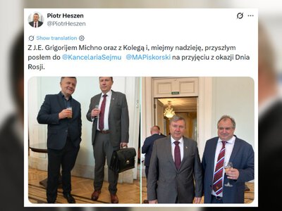 Politycy związani z Braunem na przyjęciu rosyjskiego ambasadora. Kibicuję kierunkowi rozwoju Rosji
