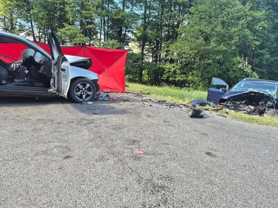 Nie żyje 20-letni kierowca Audi. Wśród rannych po czołowym zderzeniu są dzieci