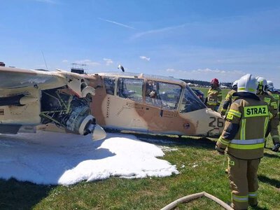 Groźny wypadek przed pokazami w Lesznie. Samolot lądował bez podwozia