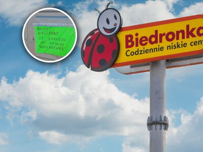 Namioty wyprzedażowe Biedronki zamknięte. Klientów witają takie napisy