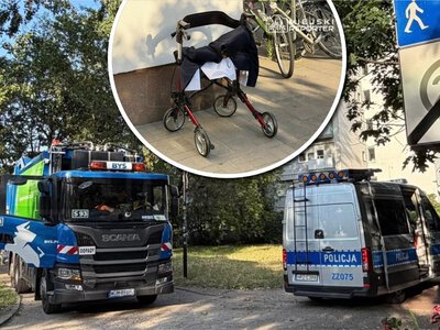 Chciał ominąć śmieciarkę, doszło do dramatu. 90-latek w ciężkim stanie trafił do szpitala