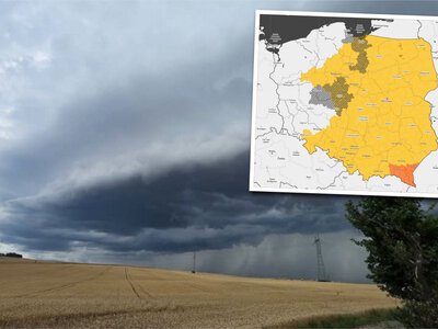 Prawie cały kraj w alertach. Silne burze i grad nad Polską
