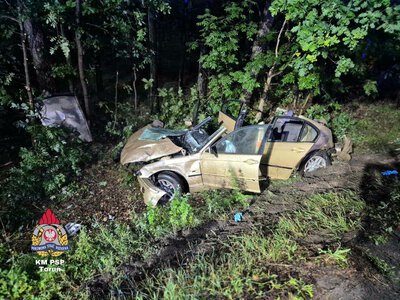 Wjechali w leżące na drodze drzewo. Nie żyje 19-latka