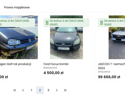 Ruszyły pierwsze licytacje na rządowym Otomoto. Przyjrzałem się co można kupić od skarbówki przez internet