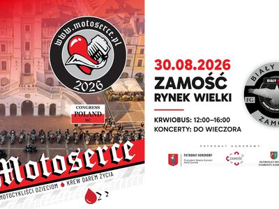 Motoserce 2026 na Rynku Wielkim w Zamościu. Motocykliści znów oddadzą krew i wesprą 17-letnią Dominikę