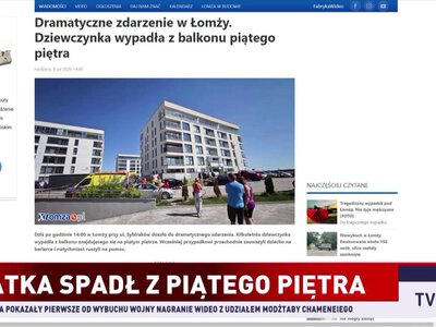 Dziecko wypadło z balkonu na piątym piętrze