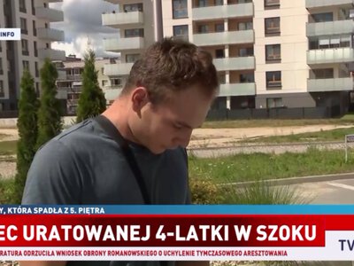 Czterolatka wypadła z piątego piętra. Dramat ojca
