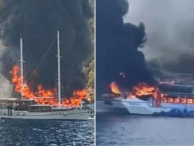 Ogień trawił statek, rejon spowiły kłęby dymu. Wielka ewakuacja pasażerów