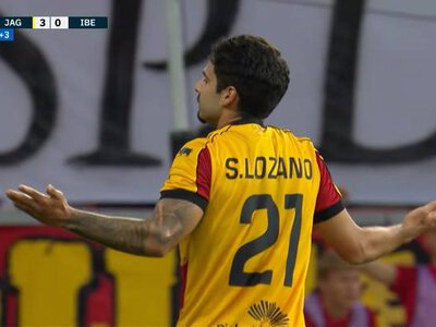 Skrót meczu Jagiellonia Białystok - Iberia 1999 Tbilisi. Duma Podlasia rozstrzelała mistrza Gruzji