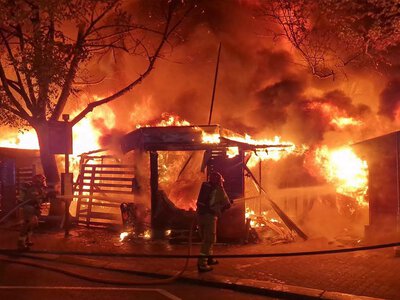 Nocny pożar w centrum Katowic. Policja zatrzymała mężczyznę
