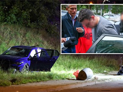 Wjechał autem w rodziców z dzieckiem. Tak Hubert B. zachowywał się podczas doprowadzenia do prokuratury