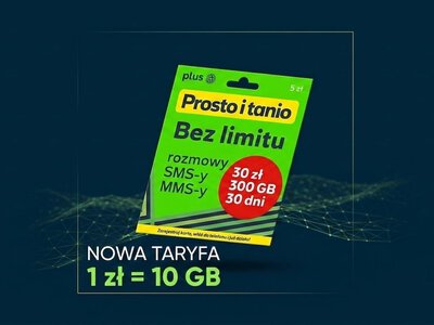 Plus na Kartę z nową taryfą 1 zł za 10 GB. Prościej się już nie da