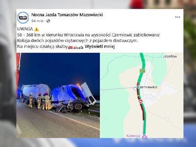 Śmiertelny wypadek na S8. Bus zderzył się z ciężarówkami. Zginęły dwie osoby