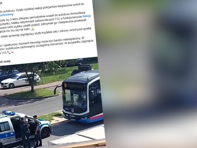 Trzylatek wymknął się matce i wsiadł do autobusu. Akcja policji w Siedlcach