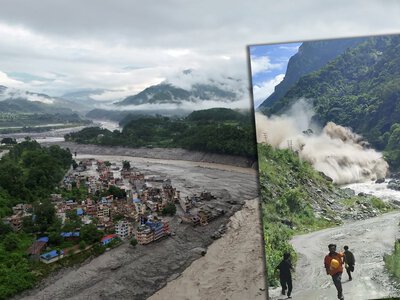 Ucieczka przed potężną falą powodziową. Nepalczyk pokazał nagranie