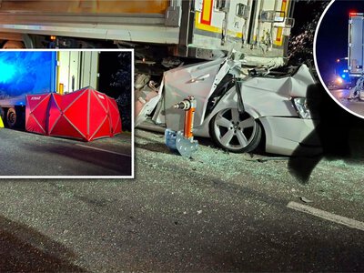 Ciężarówka stała na światłach. 20-letni kierowca wjechał w nią z impetem. Zginął na miejscu