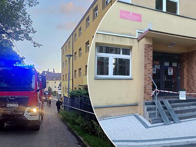 Kanister z przewodami na progu szkoły. Służby szukają sprawcy