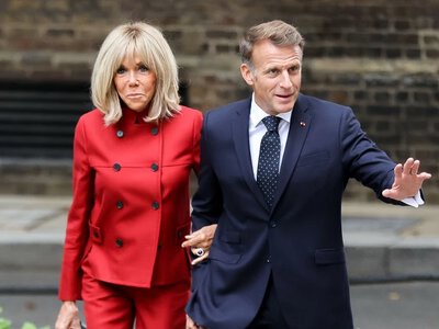 Brigitte Macron zachwyciła w czerwonym garniturze. Lekcja stylu w Londynie
