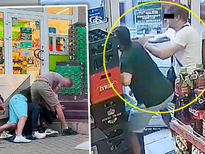 Agresywny napastnik atakuje kasjera w Żabce w Olsztynie. Klienci obezwładniają złodzieja