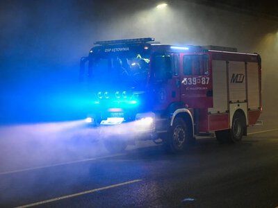 Pożar samochodu w tunelu na Zakopiance. Trasa była zablokowana