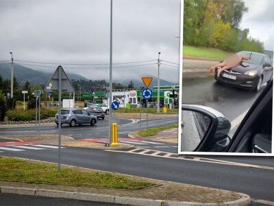 Przerażona kobieta w aucie. Na masce był nagi 31-latek z nożem