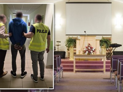 Ukrywał się za zamkniętymi drzwiami. Kościelny odkrył jego sekret. Policja wezwana do kościoła