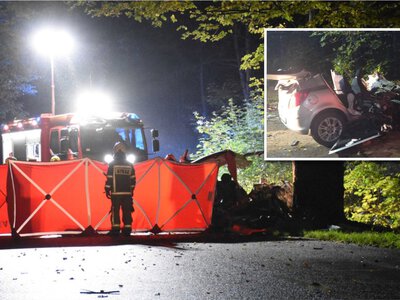 Tragedia w Przewozie. Nie było szans na ratunek. Uderzył w drzewo