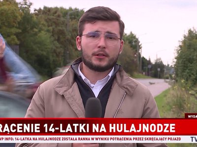 Wypadek podczas relacji dziennikarza TVP Info