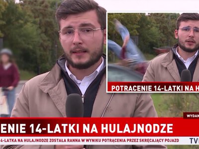 Wstrząsające sceny podczas relacji na żywo w TVP Info. Za plecami reportera rozległ się huk