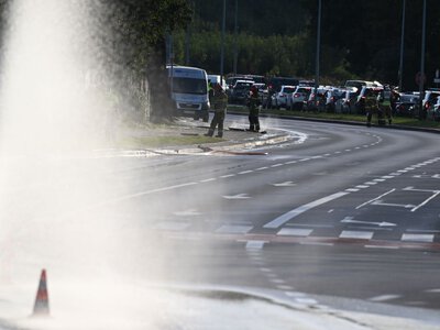 Robotnicy uszkodzili gazociąg. Zamknięte ważne rondo w Gdańsku