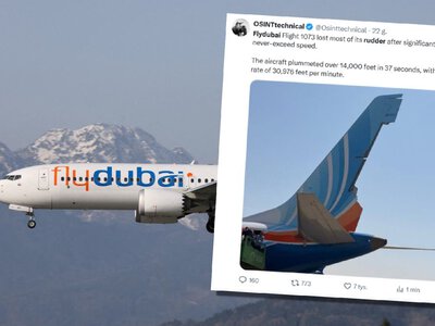 Zdjęcie ogona boeinga flydubai mówi wszystko. Eksperci pod wrażeniem, że maszyna się nie rozpadła