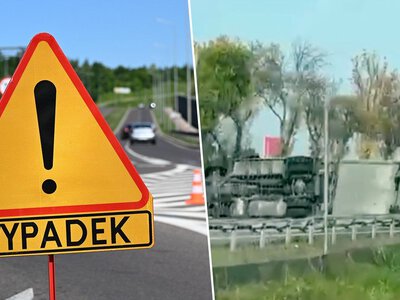 Wypadek na S8. Przewrócony tir zablokował jezdnię