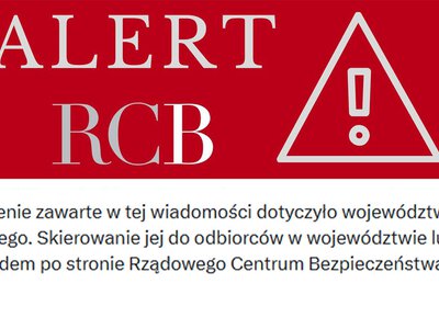 Lubuskie zamiast lubelskiego. RCB pomyliło województwa z alertem