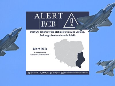 Atak Rosji na Ukrainę. Alert RCB dla dwóch województw zakończony