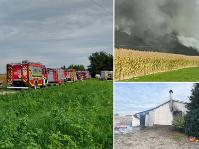 Pożar zniszczył halę. W środku niebezpieczne substancje