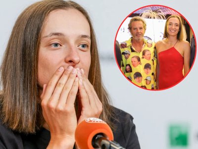 Świątek ubrała czerwoną sukienkę, Show skradła jednak koszula jej trenera