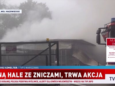 Ogromny pożar pod Otwockiem. Płoną hale ze zniczami i wiązankami