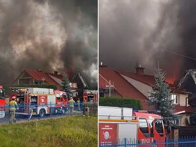 Dramatyczny pożar sklepu. Trwa intensywna akcja strażaków