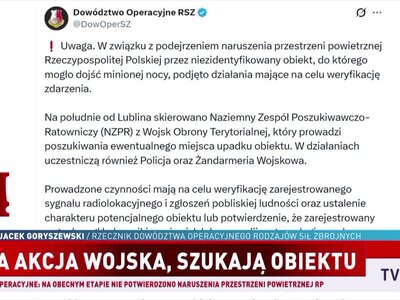 Możliwe naruszenie polskiej przestrzeni powietrznej