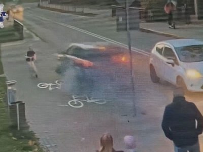 21-latek spadł autem z wiaduktu. O włos od potrącenia dziecka