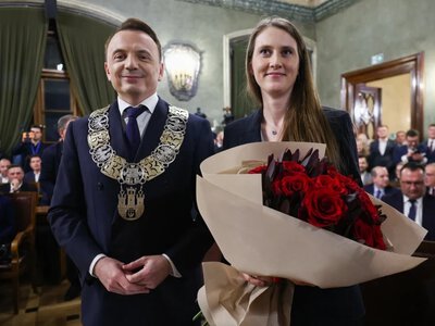 Kim jest partnerka Gibały i jak zaprezentowała się na zaprzysiężeniu?