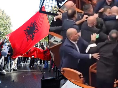 Bójka w albańskim parlamencie. W tle rozlewające się po kraju protesty